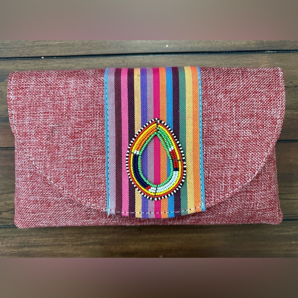 Artisan Made Colorful Beaded Women's Clutch